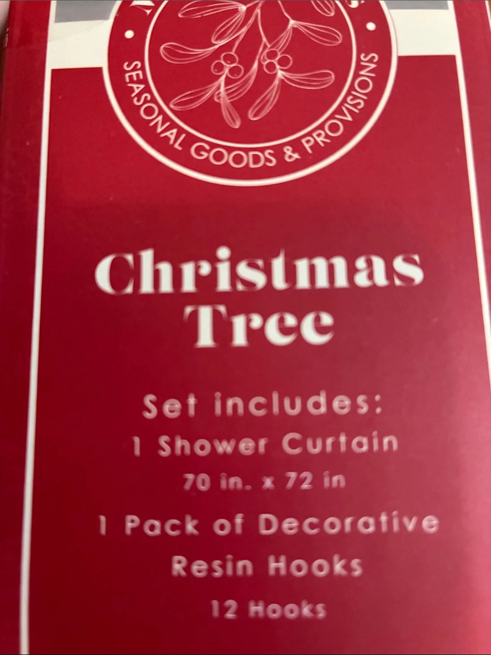 NWT Holiday Christmas Tree Shower Curtain Set - Green